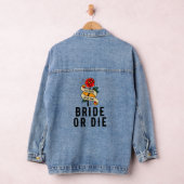 Bruid of Sterf Roze Gotische Bruiloft Bridal Showe Denim Jacket (Hangar)