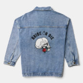 Bruid of Sterf Schedel Gotische Halloween Bachelor Denim Jacket (Achterkant)