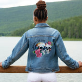 Bruid of Sterf Schedels & Rozen Vrouw Trouwen Denim Jacket