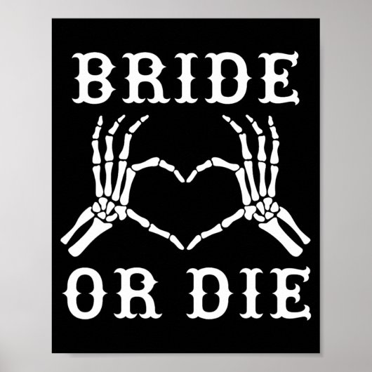 Bruid of Sterf Skelet Gotische Halloween Bachelore Poster (Voorkant)