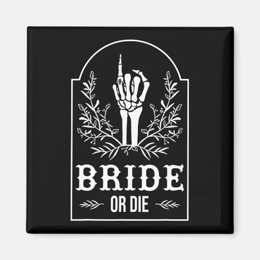 Bruid of Sterf Skelet Hand Gotische Bachelorette P Magneet (Voorkant)
