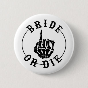 Bruid Of Sterf Skelet Ring Vinger Gotische Bachelo Ronde Button 5,7 Cm