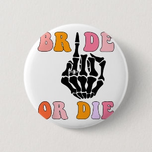 Bruid Of Sterf Skelet Ring Vinger Retro Bacheloret Ronde Button 5,7 Cm