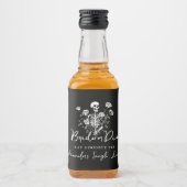 Bruid of Sterf Skeletrozen Bachelorette-feest  Likeurfles Etiket (Voorkant)