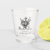 Bruid of Sterf Skeletrozen Bachelorette-feest Shot Glas (Voorkant)