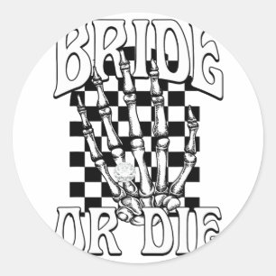Bruid of Sterf Team Bruid Gotische Halloween vrijg Ronde Sticker