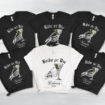 Bruid of sterf tot de dood doen we feest Bachelore Tri-Blend Shirt<br><div class="desc">Omarm de duistere en speelse kant van je vrijgezellenfeesten met ons "Bride Or Die Til Death Do We Party" Tri-Blend Shirt. Perfect voor een gothic-thema of Halloween vrijgezellenfeest, dit shirt heeft een gedurfd en humoristisch ontwerp dat een vleugje spookachtige elegantie toevoegt aan uw feest. Met zijn slogan "Til Death Do...</div>