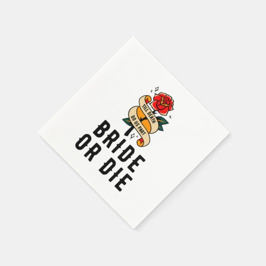 Bruid of sterf tot de dood ons scheidt Bruidsfeest Servet (Hoek)