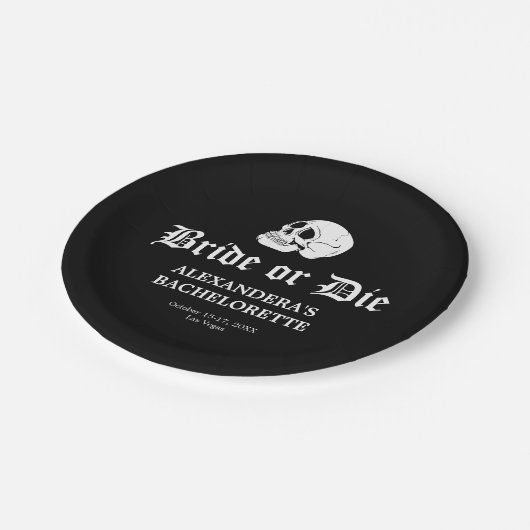 Bruid of Sterf Tot De Dood Ons Scheidt Juffrouwen  Papieren Bordje (Gekanteld)