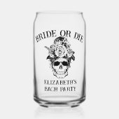 Bruid of sterven gepersonaliseerde bruidsmeisjes t blikvorm glas (Voorkant)