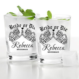 Bruid of sterven gepersonaliseerde bruidsmeisjes t whisky glas
