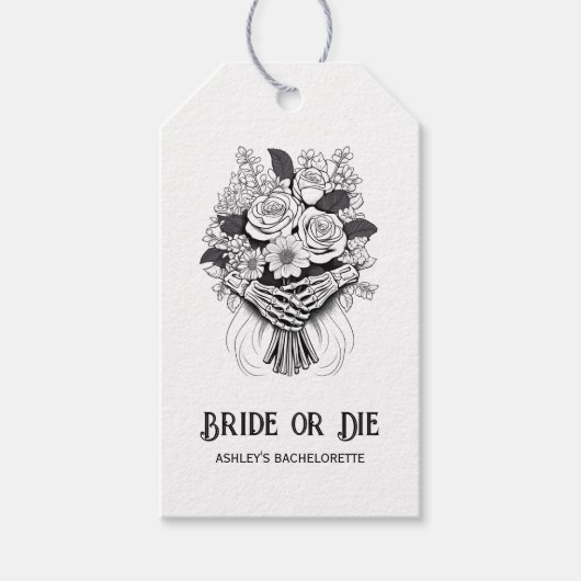 Bruid of Sterven Halloween Bachelorette-feest Cadeaulabel (Voorkant)