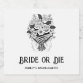 Bruid of Sterven Halloween Bachelorette-feest Sparkling Wijnetiket (Enkel label)