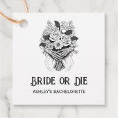 Bruid of Sterven Huiloween Bachelorette-feest Bedankjes Labels (Voorkant)