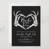 Bruid of Sterven Skelet Hart Bachelorette Feest Kaart (Voorkant)