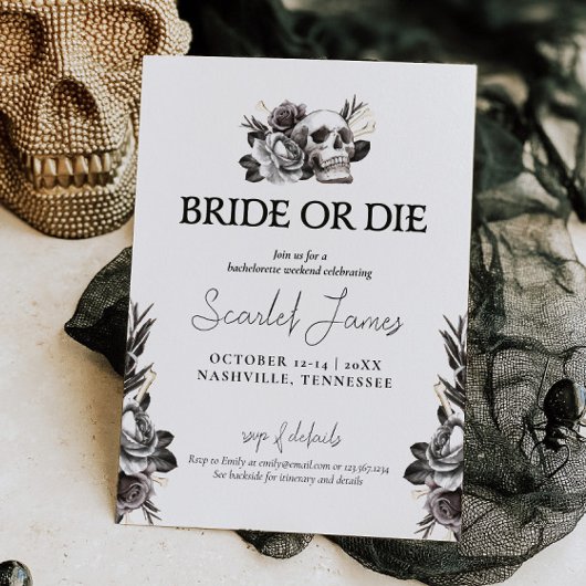 Bruid of sterven tot de dood Doe ons partij vrijge Kaart