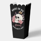 Bruid of sterven zwart retro schedel vrijgezellenf bedankdoosjes (Achterkant)