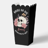 Bruid of sterven zwart retro schedel vrijgezellenf bedankdoosjes (Voorkant)