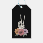 Bruid of sterven zwart retro schedel vrijgezellenf cadeaulabel (Achterkant)