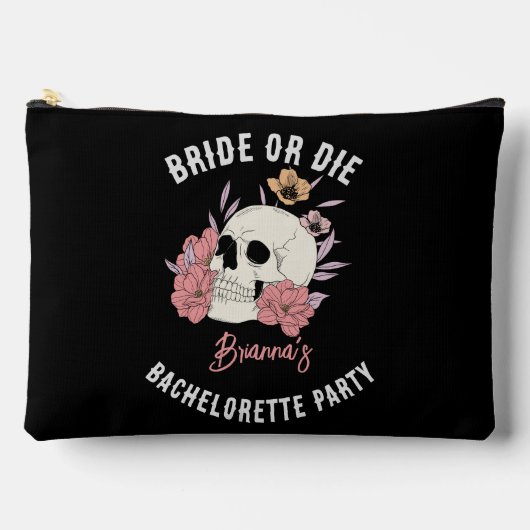 Bruid of sterven zwart retro schedel vrijgezellenf etui (Voorkant)