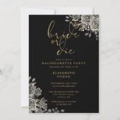 Bruid of Sterven Zwarte Goud Gotische Meidenavond Kaart (Voorkant)