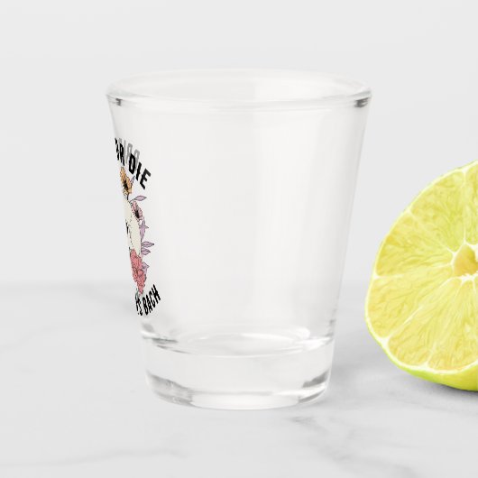 Bruid of sterven zwarte schedel vrijgezellen shot glas (Rechts)