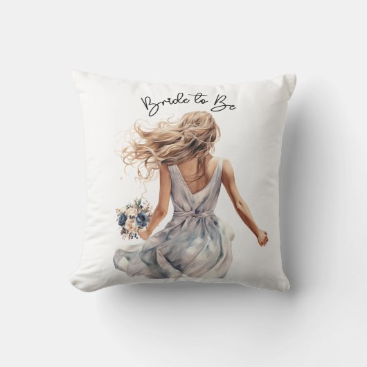 Bruid Om Een Mooie Bruid Te Zijn Aquarel Kunst Kussen (Voorkant)