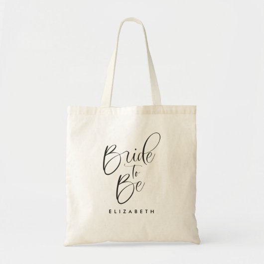 Bruid Om Eenvoudige Bruiloft Kalligrafie Tote Bag (Voorkant)