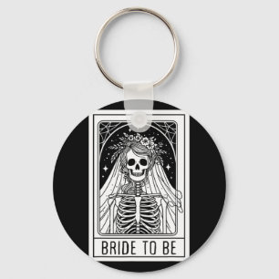 Bruid Om Gothische Skelet Tarotkaart Te Zijn Bache Sleutelhanger