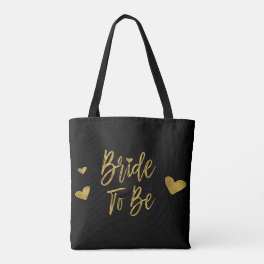 Bruid om Goud en Zwarte Trouwfeesttas te Zijn Tote Bag (Achterkant)