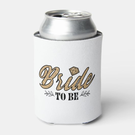 bruid om Koelbox-goud & zwart te zijn Blikjeskoeler (Blikje Voorkant)