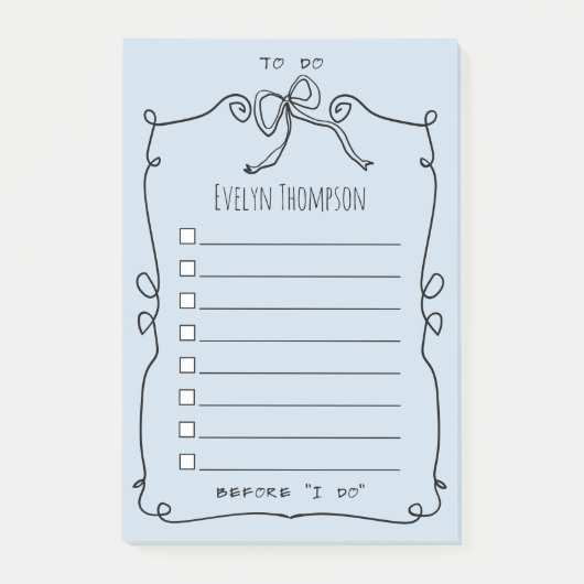 Bruid om te doen lijst bruiloft post-it® notes (Voorkant)