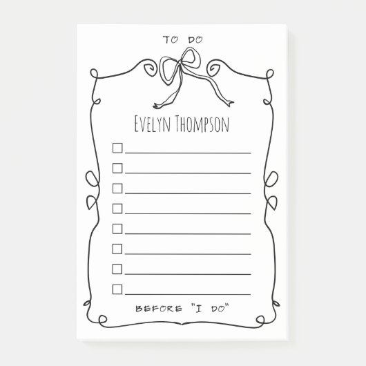 Bruid om te doen lijst bruiloft post-it® notes (Voorkant)