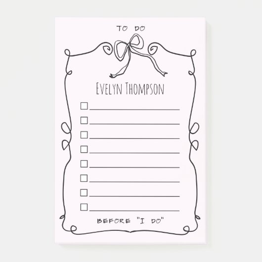 Bruid om te doen lijst bruiloft post-it® notes (Voorkant)