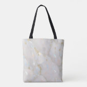Bruid om te Trouwen Elegante Opal Marmeren Edelste Tote Bag (Achterkant)
