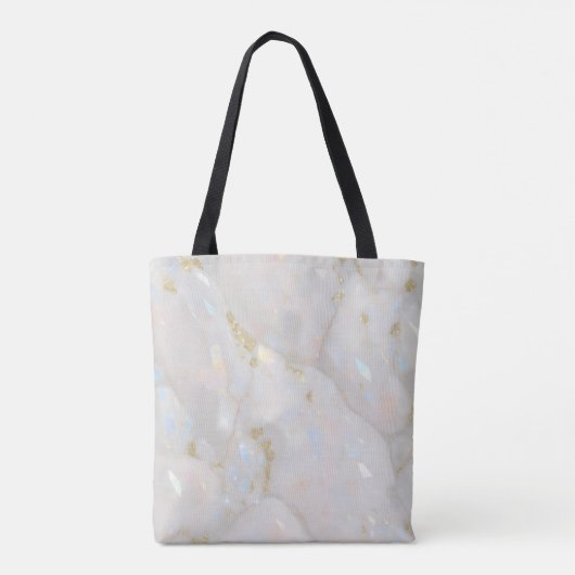 Bruid om te Trouwen Elegante Opal Marmeren Edelste Tote Bag (Achterkant)