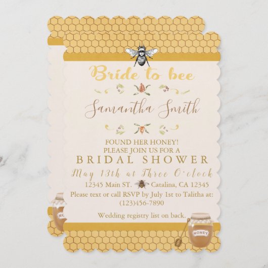 bruid om te zijn bruids douche uitnodigingen (Voorkant / Achterkant)