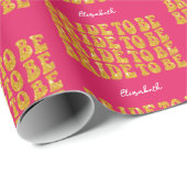 Bruid om te zijn Gouden Glitter Tekst met Naam, Ro Cadeaupapier (Rol Hoek)