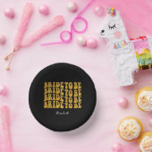 Bruid om te zijn Gouden Glitter Tekst met Naam, Zw Papieren Kommen (Feest)