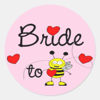 Bruid om te zijn / HART GELUKKIG BIJ Ronde Sticker