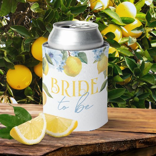 Bruid om te zijn hoofdpers lemon en bloem blikjeskoeler