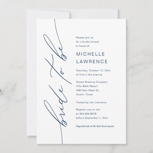 Bruid om te zijn, Vrijgezellenfeest Dinner Party Kaart (Voorkant)