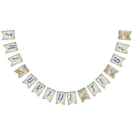 bruid om Waterverf wilde bloemen Bunting flags Vlaggetjes