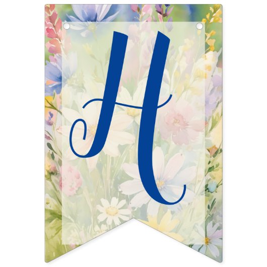 bruid om Waterverf wilde bloemen Bunting flags Vlaggetjes (Tweede vlag)