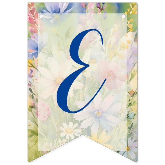 bruid om Waterverf wilde bloemen Bunting flags Vlaggetjes (Derde vlag)