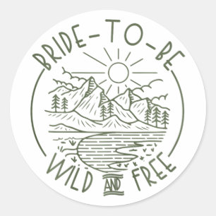 Bruid Om Wild En Vrij Te Kamperen Bachelorette-fee Ronde Sticker