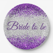 Bruid om Wit/Zilver Paarse te zijn Papieren Bordje (Voorkant)