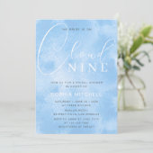 Bruid op Cloud 9 Blauwe Inkt Script Bruidsmeisjesf Kaart (Staand voorkant)