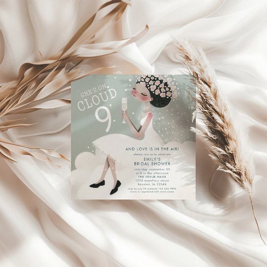 Bruid op Cloud 9 Blauwgroen Vrijgezellenfeest Squa Kaart