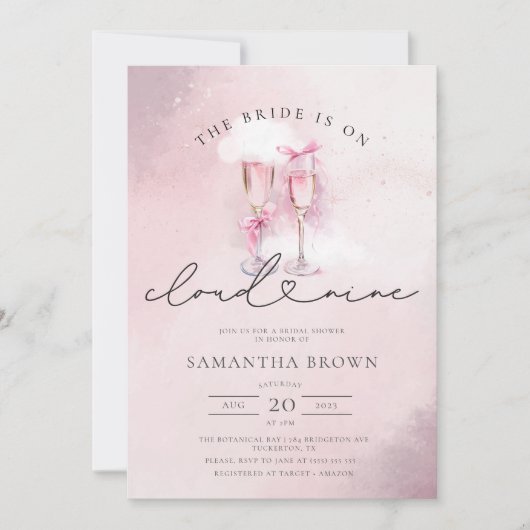 Bruid op Cloud 9 Roos Goud Elegant Vrijgezellenfee Kaart (Voorkant)